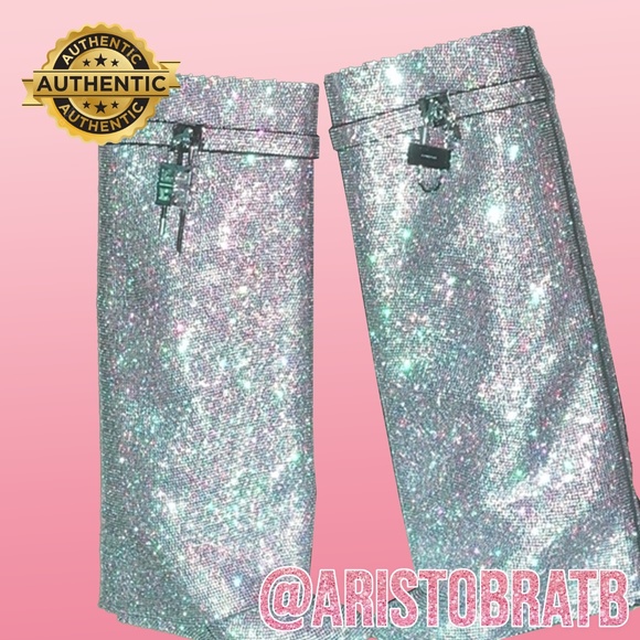 Givenchy crystal Shark Lock boots wide fit in strass - Picture 3 of 4